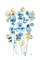 Blue and Gold Watercolor Floral Poster Print by Andrea Bijou - Item # VARPDXRB13086AB